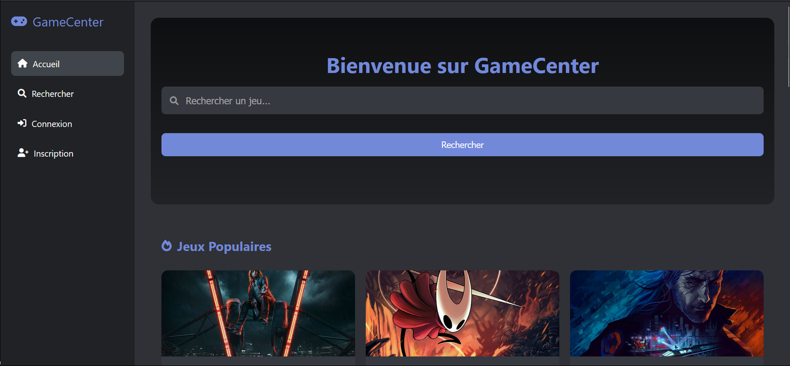 Accueil GameCenter